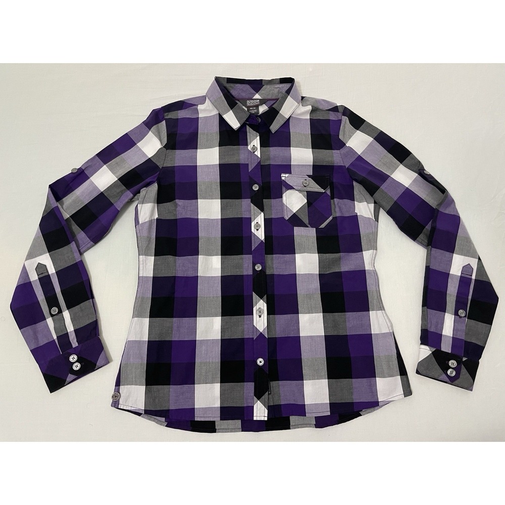 Outdoor Research Chelsea Button Down Shirt Womens Medium M‎ Roll Up Long Sleeve